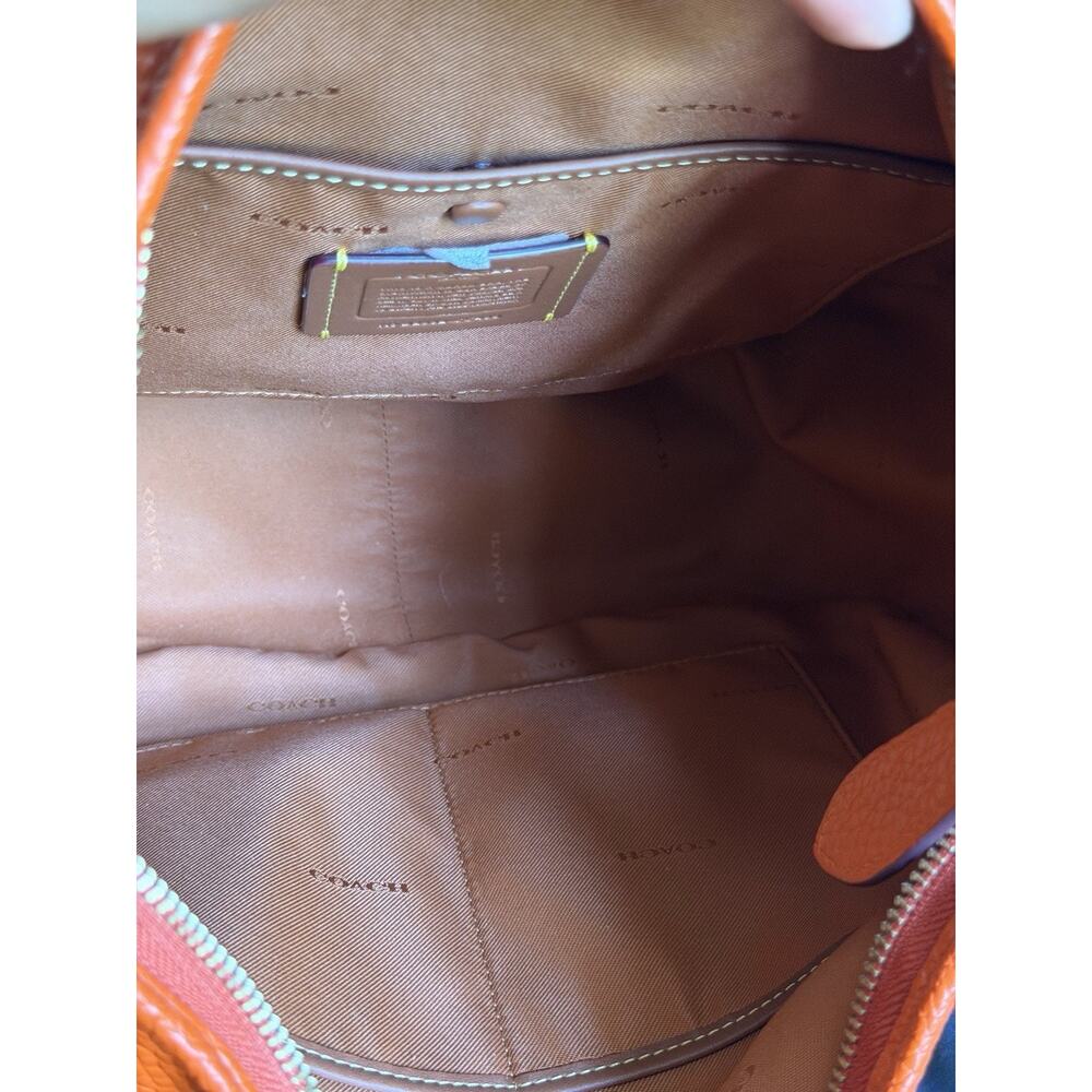 Authentic Coach Cary Soft Pebble Leather Shoulder Bag – Orange - Picture 9 of 9